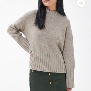 Barbour Women's Cowl Neck Wool Sweater in Tan NWT
